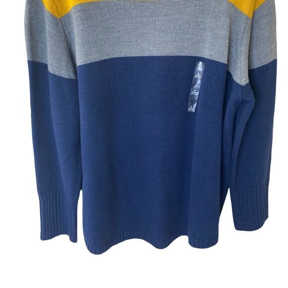 ANA Color Block Pullover Mock Neck Sweater Sz XL - Picture 3 of 10